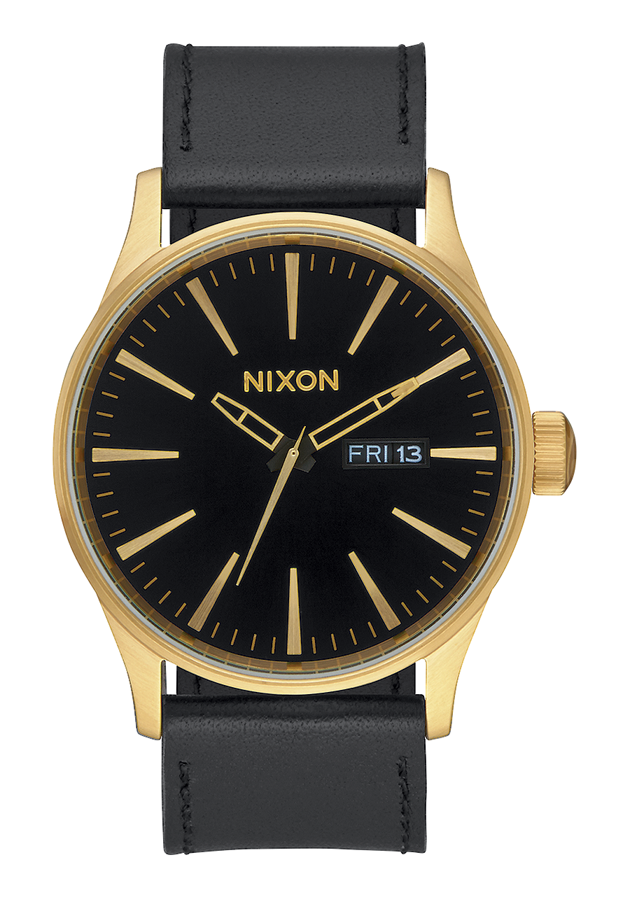 Nixon Sentry Leather Gold Black