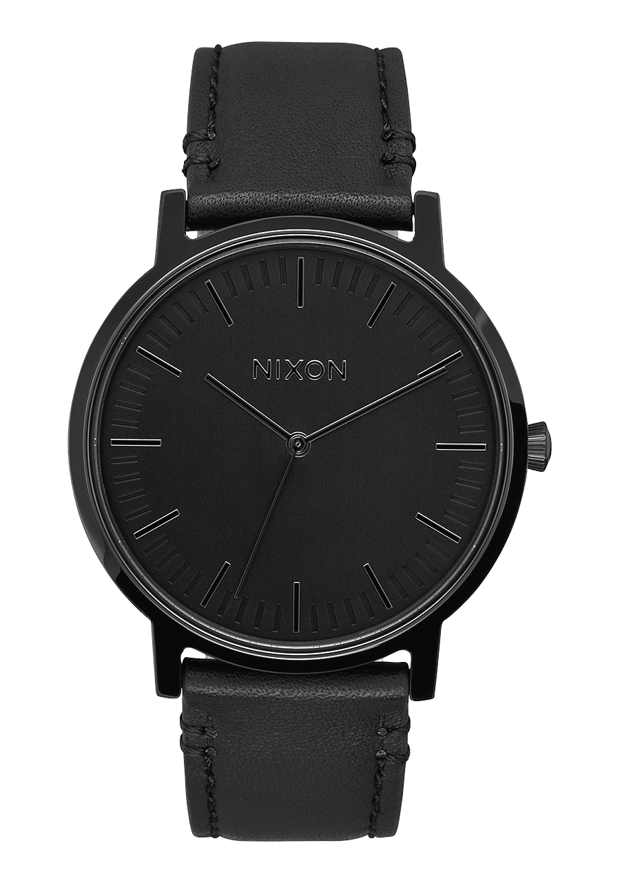 Porter Leather Watch | All Black | Unisex Leather – Nixon CA Porter Leather Watch | All Black | Unisex Leather – Nixon CA
