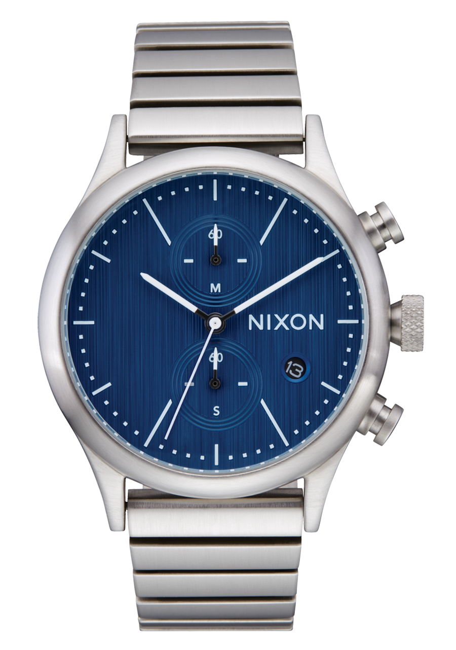 Station Chrono Watch | Silver / Indigo | Chronograph Watch – Nixon CA Station Chrono Watch | Silver / Indigo | Chronograph Watch – Nixon CA