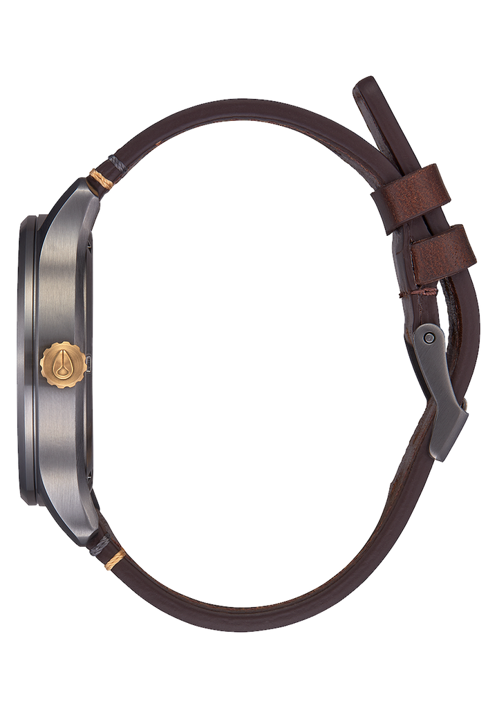 Patrol Leather Watch Gunmetal Gold Men s Leather Nixon CA