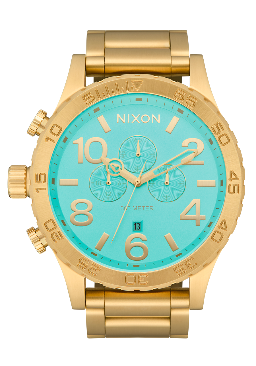 51-30 Chrono Watch | Gold / Turquoise / Gold | Men's Stainless 51-30 Chrono Watch | Gold / Turquoise / Gold | Men's Stainless