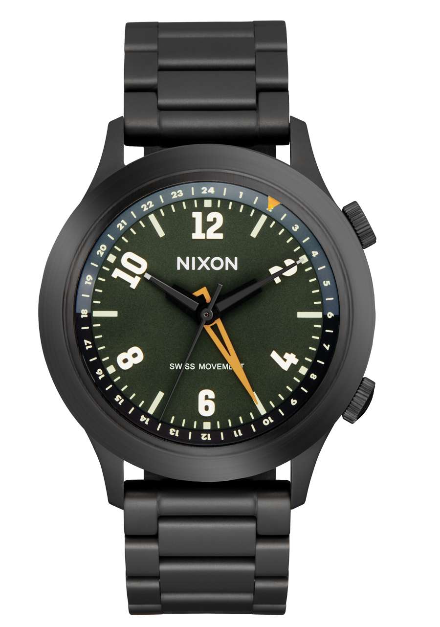 ニクソン　NIXON GMT Drifter 40 Watch | Gunmetal / Kobu Green | Swiss Movement