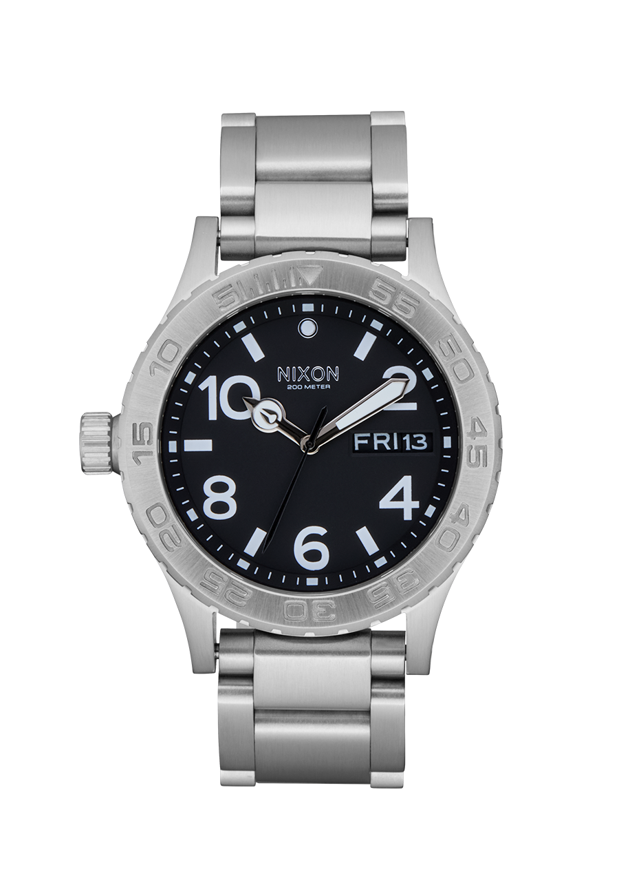 時計 NIXON BULLET LEATHER LUXE SILVER/BLACK 42-20 - All Silver / Black – Nixon CA