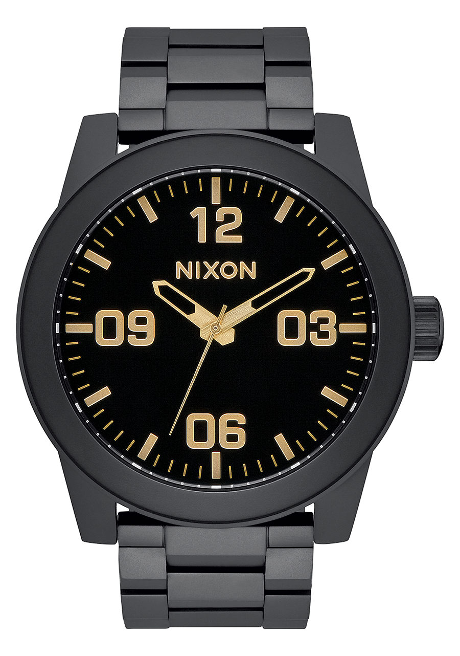 Corporal Stainless Steel Watch | Matte Black / Gold | Men's Corporal Stainless Steel Watch | Matte Black / Gold | Men's