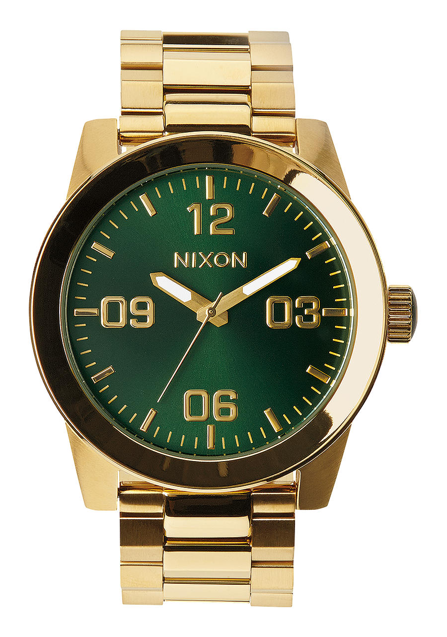 Corporal Stainless Steel Watch Gold Green Sunray Men s Stainless Steel Nixon CA