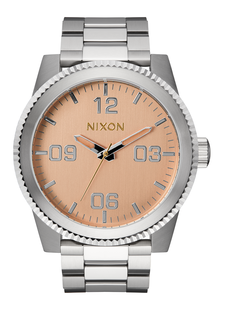 Corporal Stainless Steel Watch | Silver / Coral | Men's Stainless