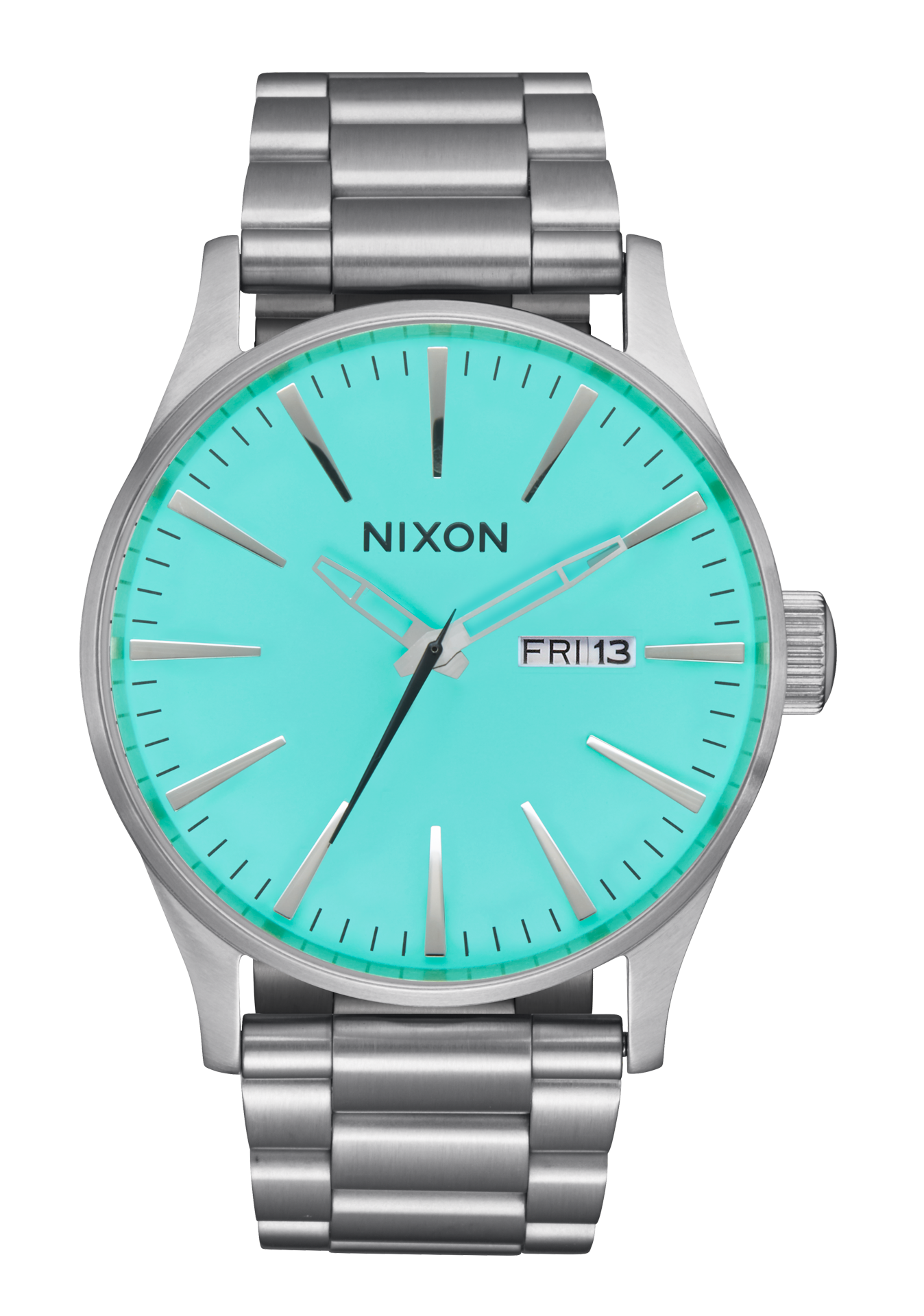 Sentry Stainless Steel Watch Silver Turquoise Men s Stainless Steel Nixon CA