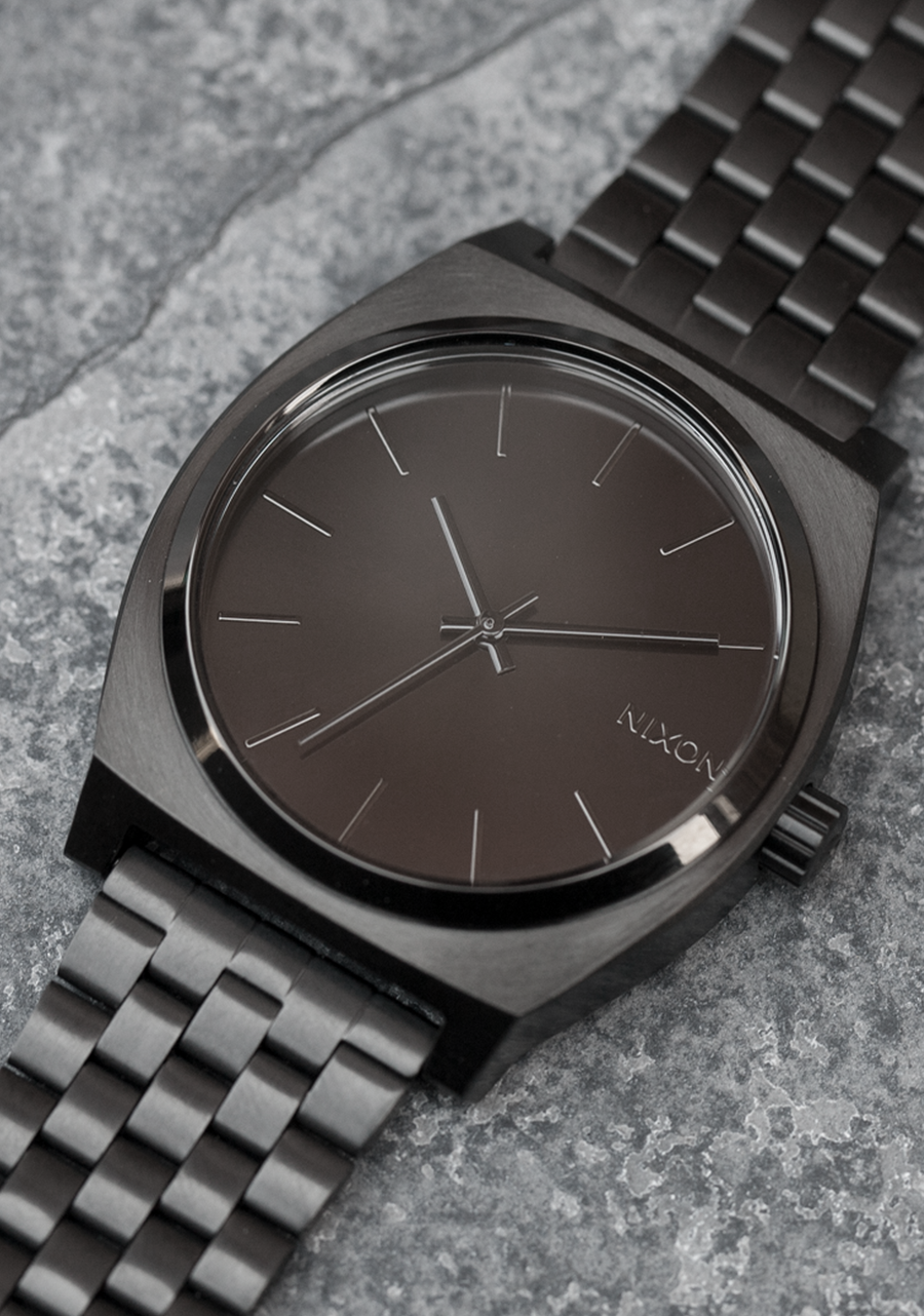 Time Teller Watch | All Black | Unisex Leather & Stainless Steel