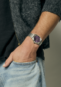 Time Teller - Silver / Purple Sunray View 9
