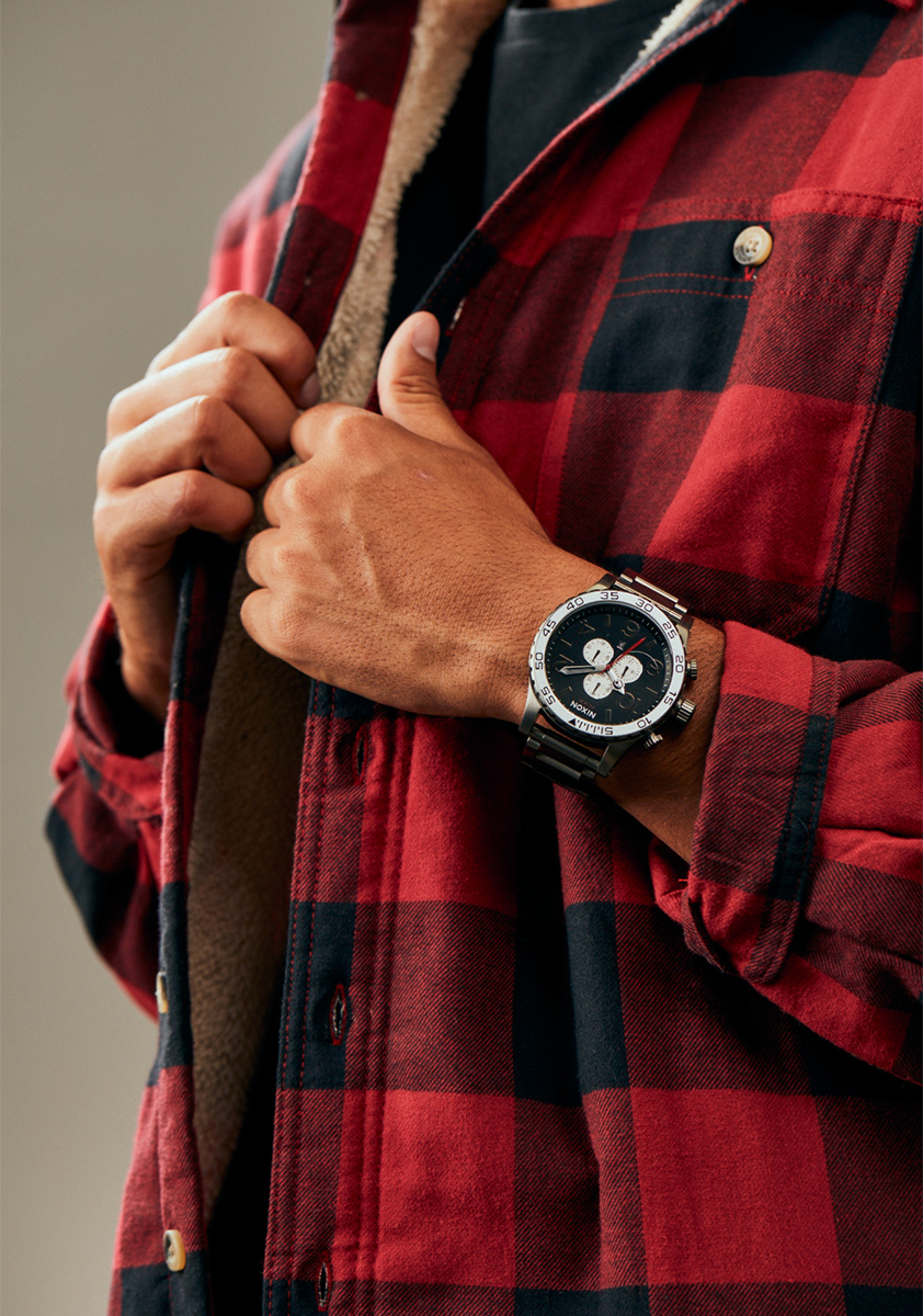 51-30 Chrono Watch | Black / White / Gunmetal | Men's Stainless