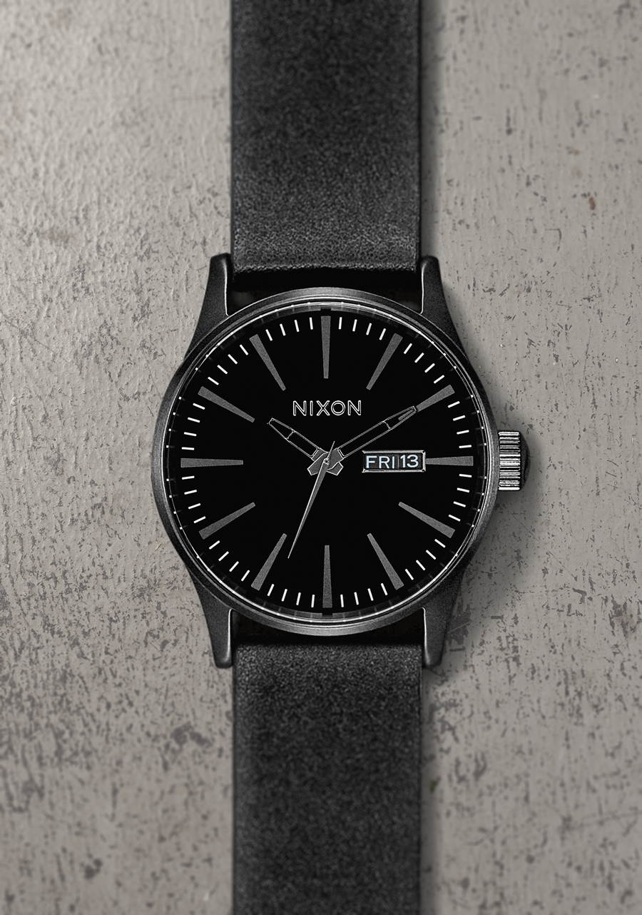 Sentry Leather Watch | All Black | Men's Leather – Nixon CA Sentry Leather Watch | All Black | Men's Leather – Nixon CA