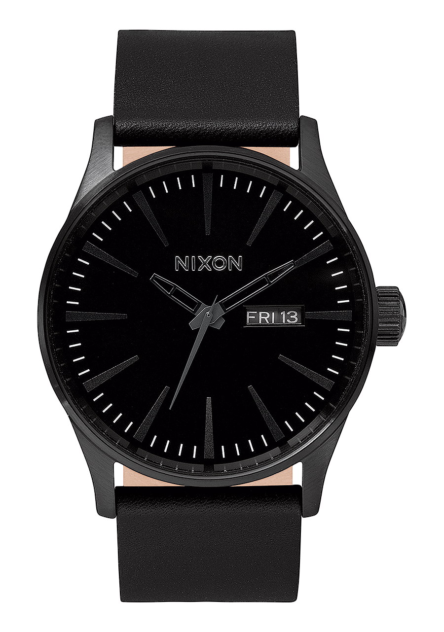 Sentry Leather Watch All Black Men s Leather Nixon CA