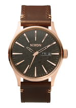 Sentry Leather - Rose Gold / Gunmetal / Brown