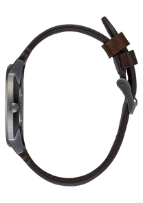 Porter Leather - Gunmetal / White / Brown View 2