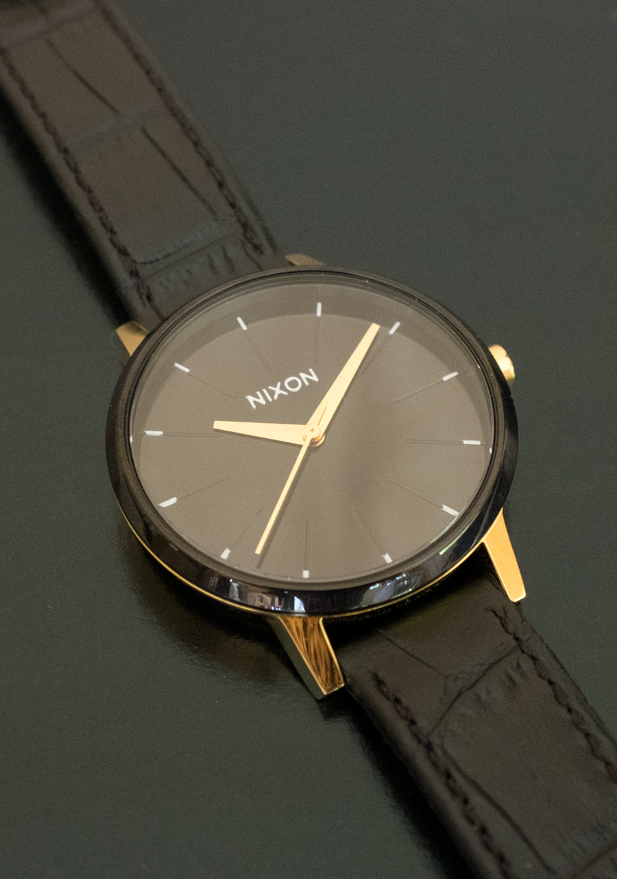 
Nixon Kensington Leather Analog Watch - Gold / Black / White - View 7