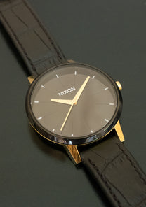 
Nixon Kensington Leather Analog Watch - Gold / Black / White - View 7