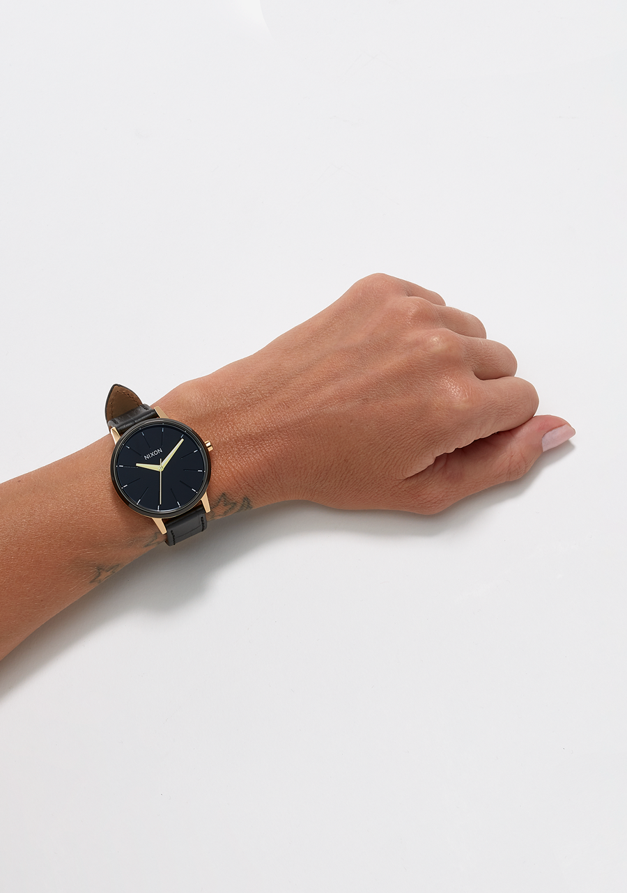 
Nixon Kensington Leather Analog Watch - Gold / Black / White - View 5