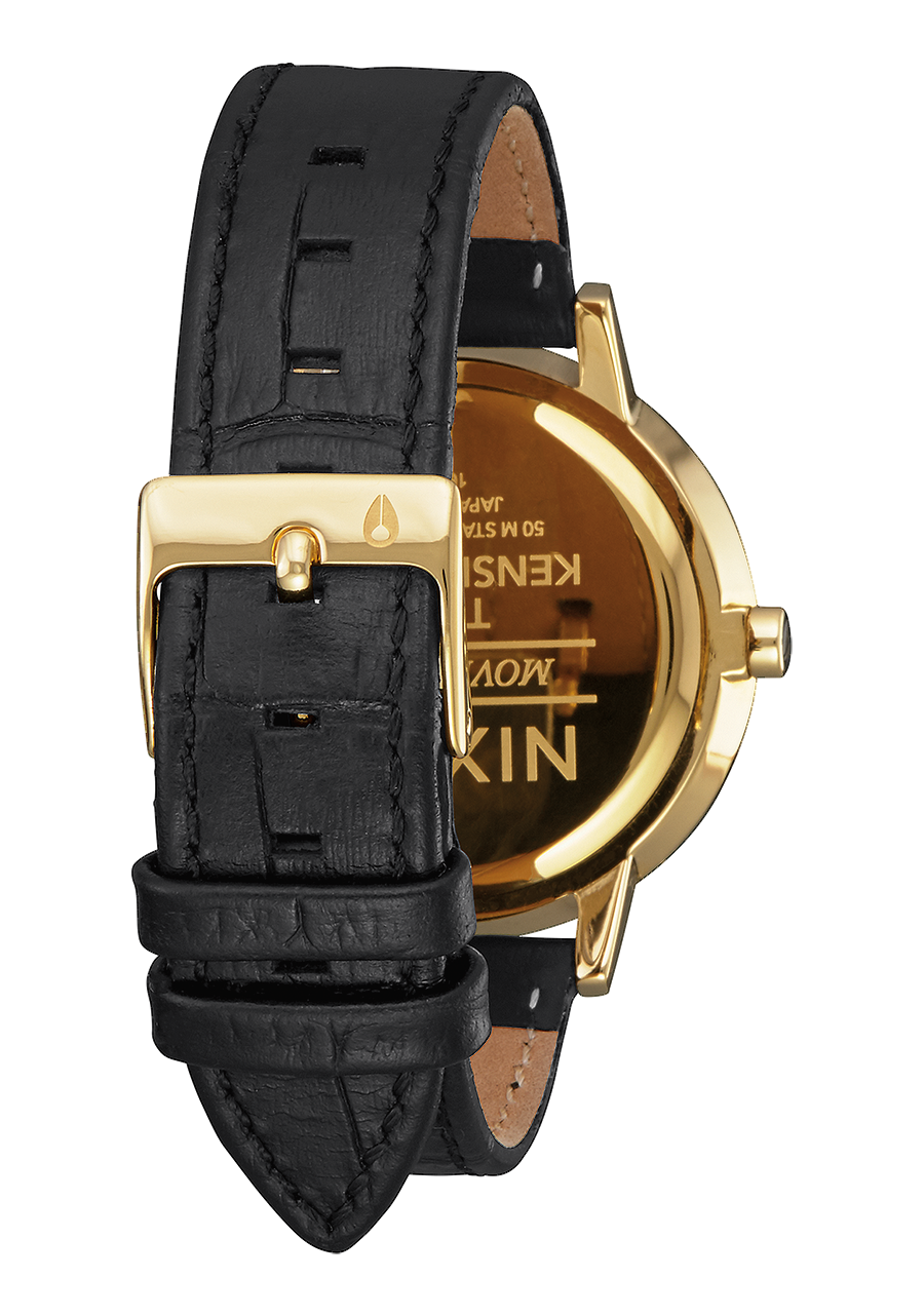 
Nixon Kensington Leather Analog Watch - Gold / Black / White - View 3