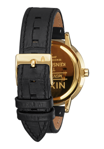 
Nixon Kensington Leather Analog Watch - Gold / Black / White - View 3