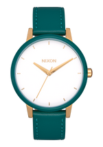 Kensington Leather - Gold / White / Teal