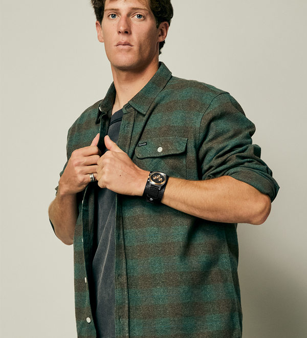 Time Teller Chrono Cuir - Argent / Or Rose / Noir