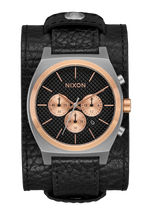 Time Teller Chrono Cuir - Argent / Or Rose / Noir