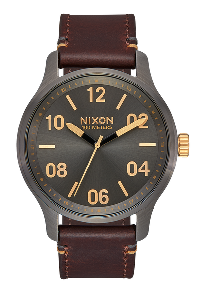 Patrol Leather - Gunmetal / Gold / Dark Brown View 1