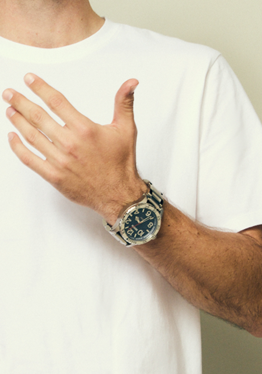 51-30 Watch | Silver / Denim | Men's Stainless Steel – Nixon CA 51-30 Watch | Silver / Denim | Men's Stainless Steel – Nixon CA