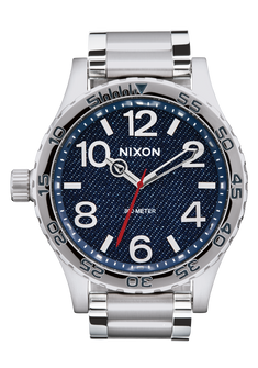 51-30 Watch | Silver / Denim | Men's Stainless Steel – Nixon CA 51-30 Watch | Silver / Denim | Men's Stainless Steel – Nixon CA