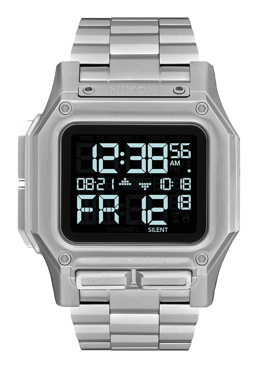 Regulus Stainless Steel Watch Black Digital Nixon CA