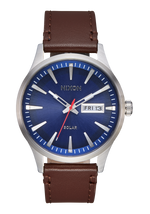 Sentry Solar Leather - Navy Sunray / Silver