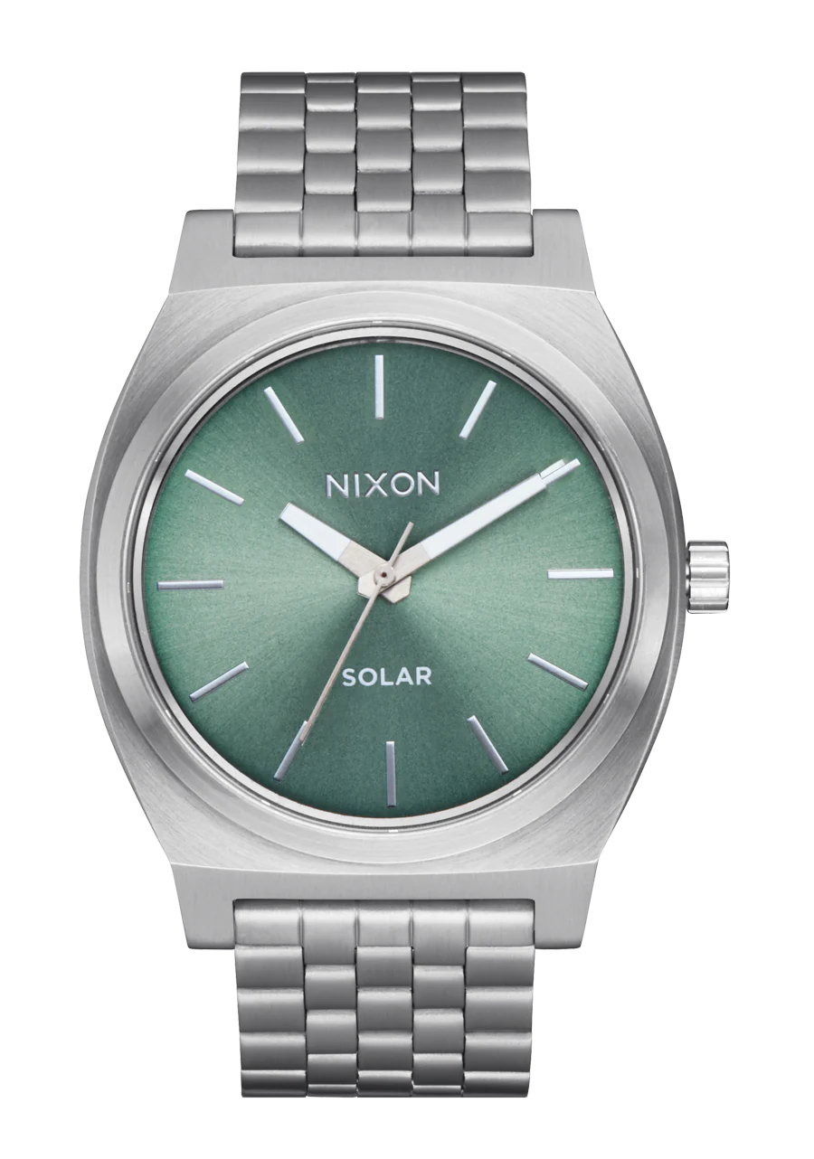 Time Teller Solar Watch | Silver / Jade Sunray | Unisex