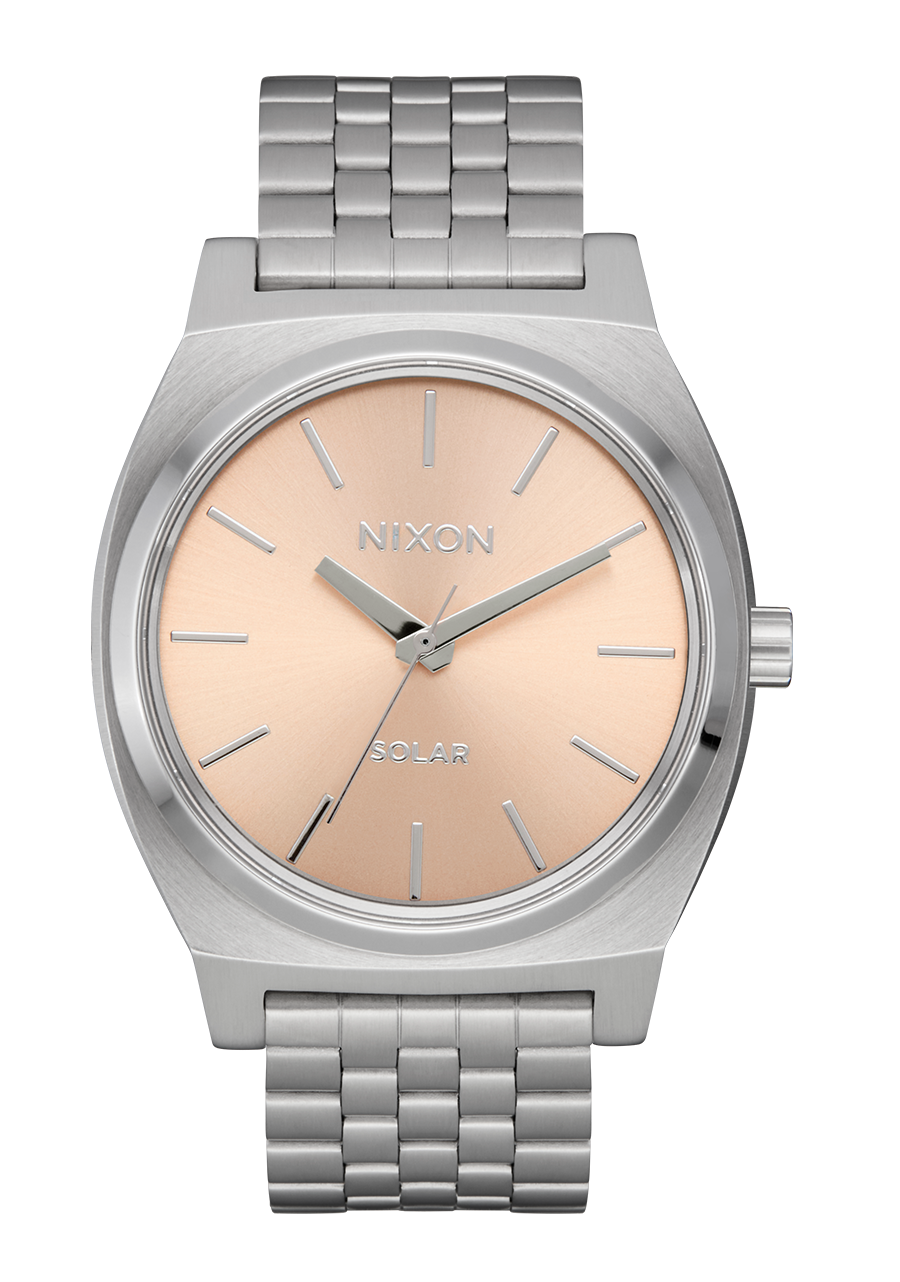 Time Teller Solar Watch | Silver / Salmon | Unisex Light-Powered – Nixon CA