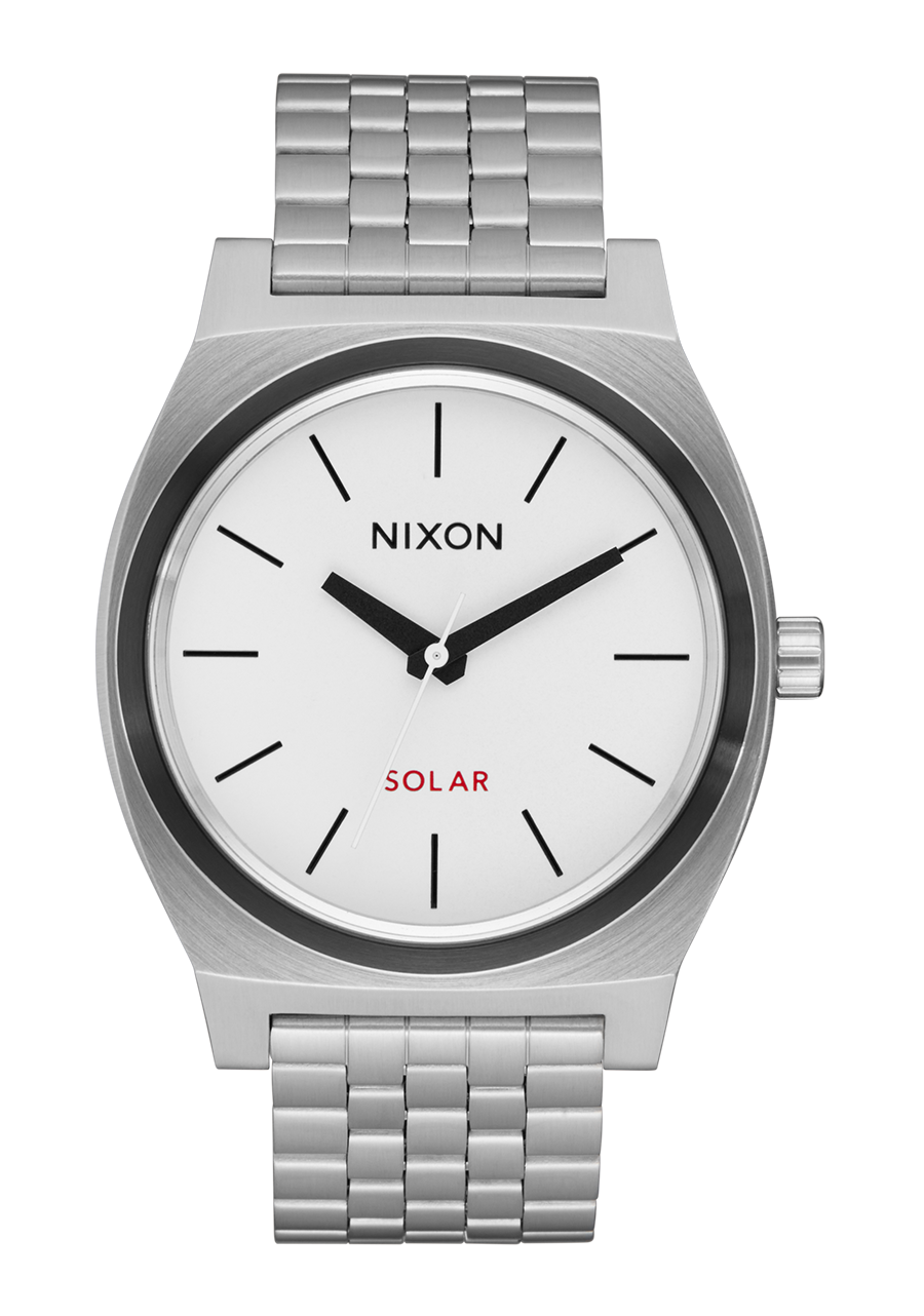 Time Teller Solar Watch | Silver / White Lume | Unisex Light-Powered ...