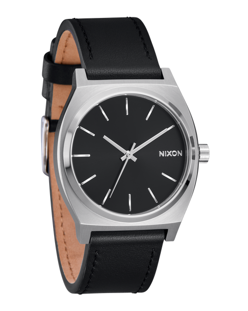 Time Teller Leather - Argent / noir