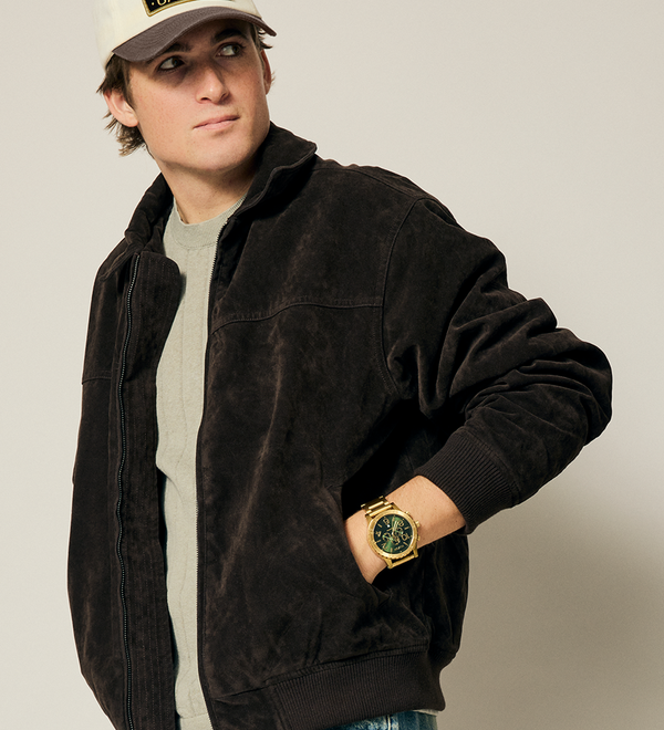 51-30 Chrono Watch | Gold / Green Sunray | Men's Stainless Steel 51-30 Chrono Watch | Gold / Green Sunray | Men's Stainless Steel