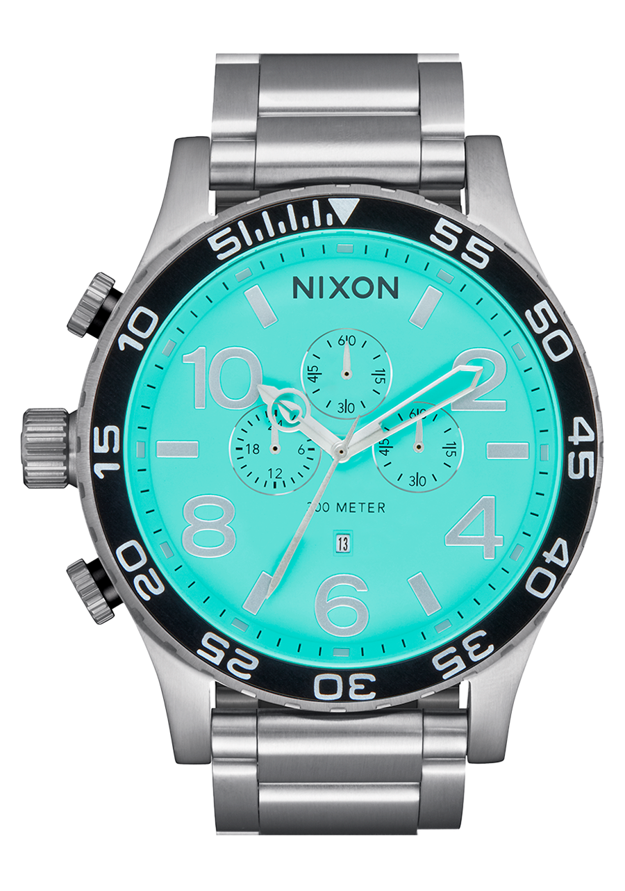 51-30 Chrono Watch | Silver / Turquoise | Men's Stainless Steel