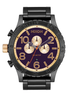 51-30 Chrono Watch | Gunmetal / Blackberry / Gold | Oversized 51-30 Chrono Watch | Gunmetal / Blackberry / Gold | Oversized