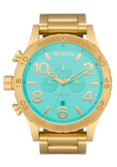 極美品　NIXON 51-30 CHRONO ゴールド ニクソン 51-30 Chrono Watch | Gold / Turquoise / Gold | Men's Stainless