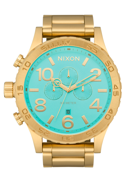 51-30 Chrono Watch | Gold / Turquoise / Gold | Men's Stainless