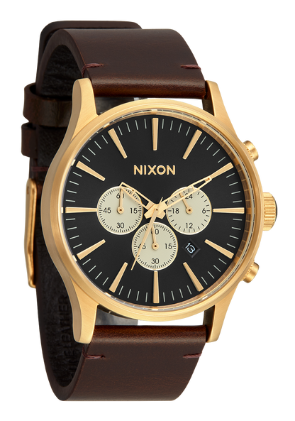 Sentry Chrono Leather - Gold / Indigo / Brown View 2