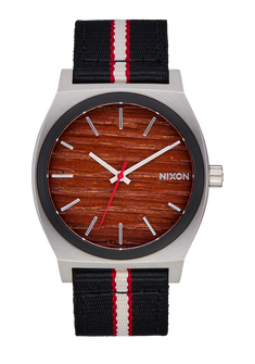 Time Teller Nylon - Silver / Rosewood / Black Stripe