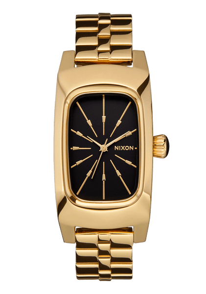 Frankie Watch | Mid Century / Gold / Black | Rectangle Stainless