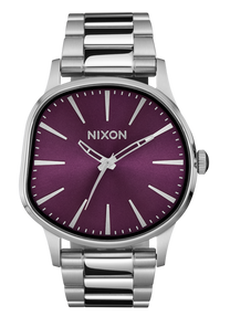 Sentry Wobble Watch | Silver / Purple Sunray | Unique Stainless