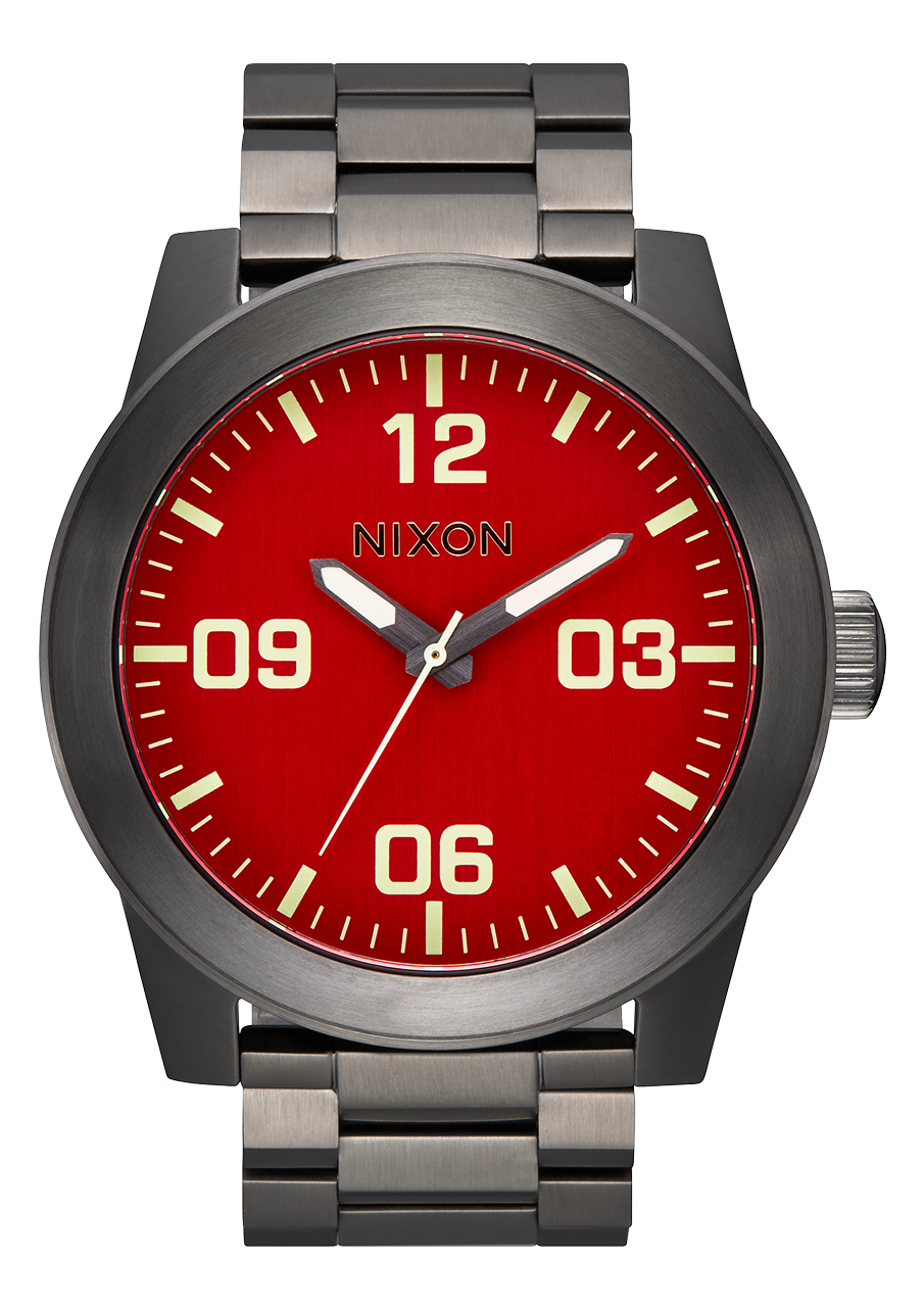 Corporal Stainless Steel Watch | Red / Gunmetal | Men's Stainless