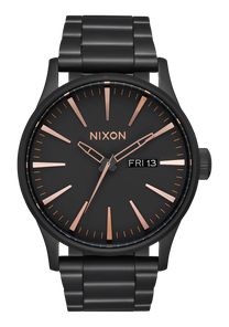 
Nixon Sentry Stainless Steel Analog Watch - All Black / Rose Gold - View 1