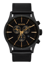 Sentry Chrono Leather - Matte Black / Gold / Black