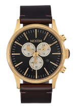 Sentry Chrono Leather - Gold / Indigo / Brown