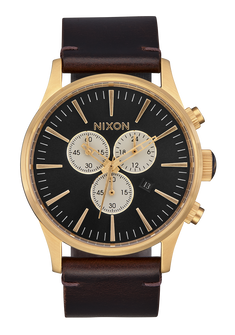 Sentry Chrono Leather - Gold / Indigo / Brown