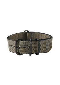 20mm Nylon #TIDE One Piece Band - Khaki / Black View 2